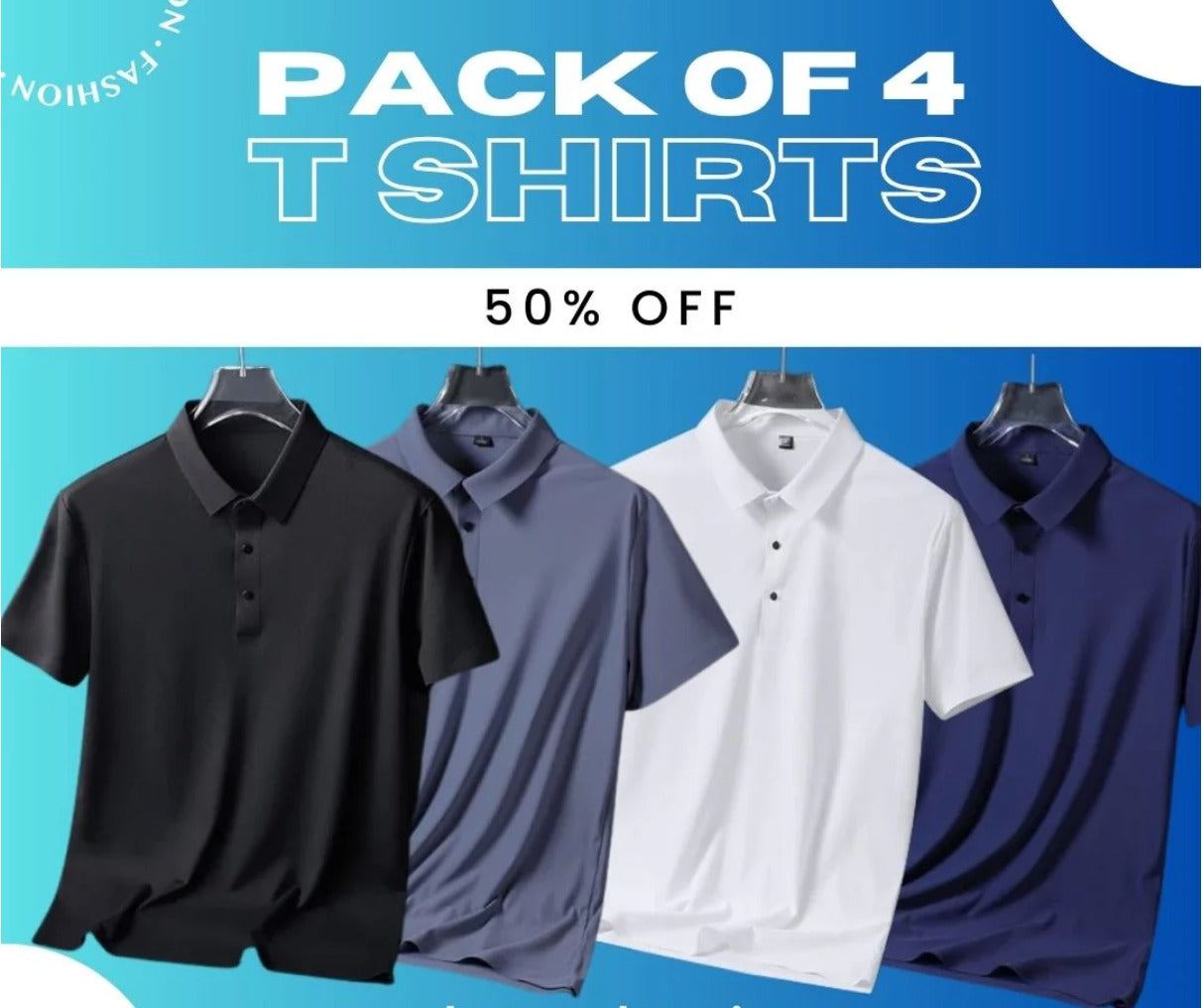V°STUDIO® MEN'S Premium Polo T-Shirt PACK OF 4 - Elzy Store