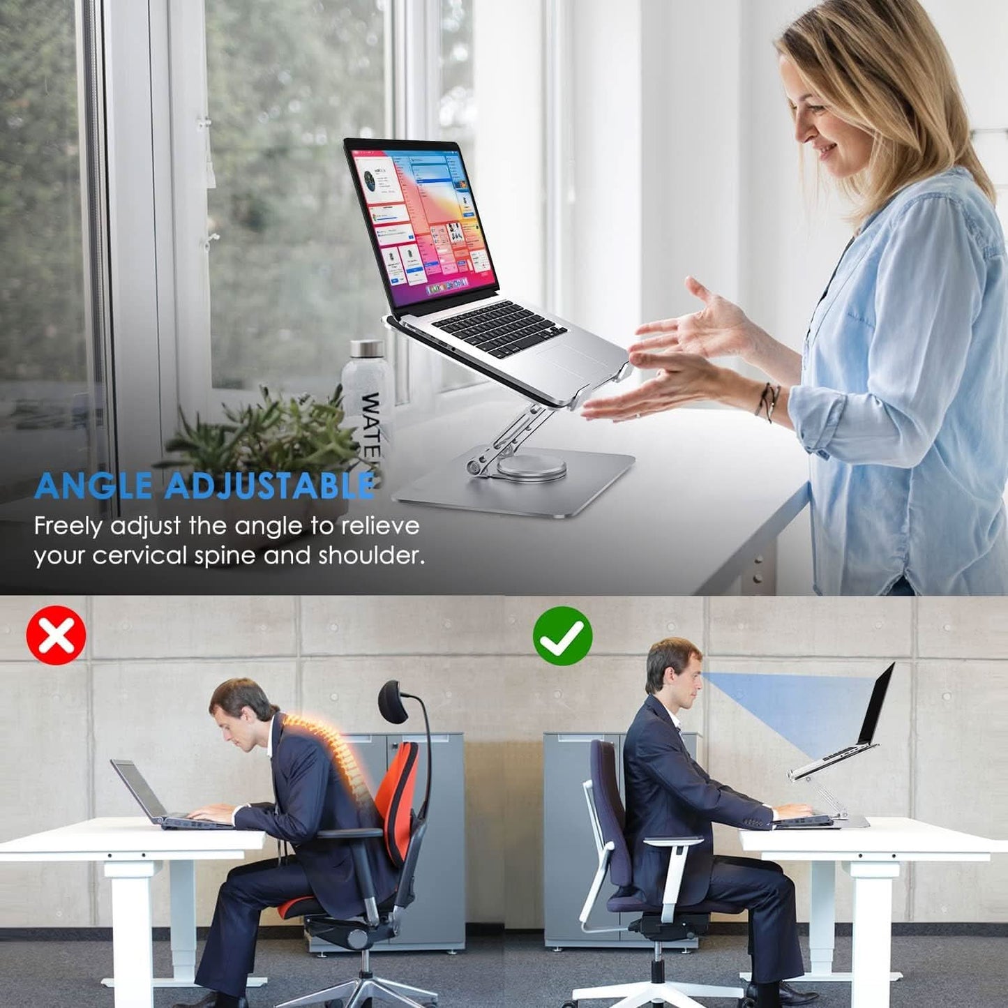 GlideFlex™ 360° Rotating Laptop Desk Stand