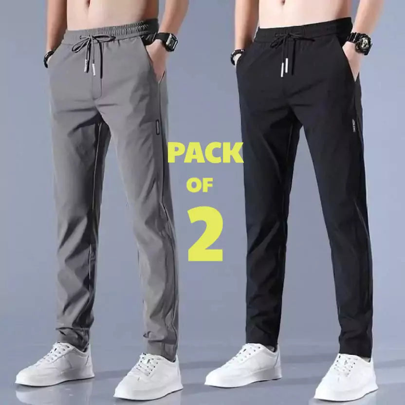 MEN'S° LYCRA NEW Track Pants ( Set of 2 ) Grey + Black - Elzy Store