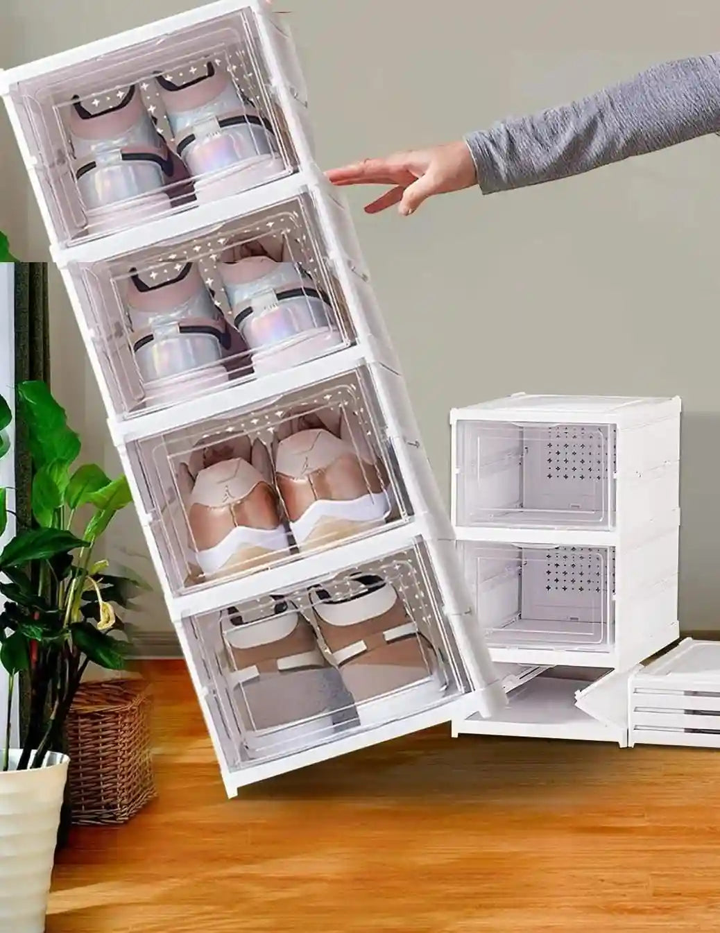 ShoeNest™ Smart Foldable Compact 4 Layer Shoe Rack - Elzy Store