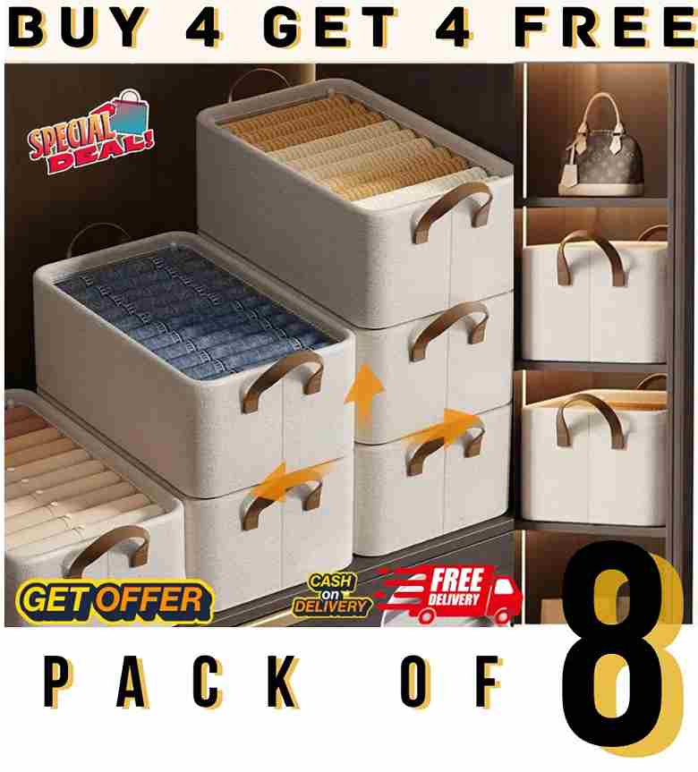 ClosetMor™ Premium Big Size Multiuse Organiser/Storage (Pack of 8) - Elzy Store